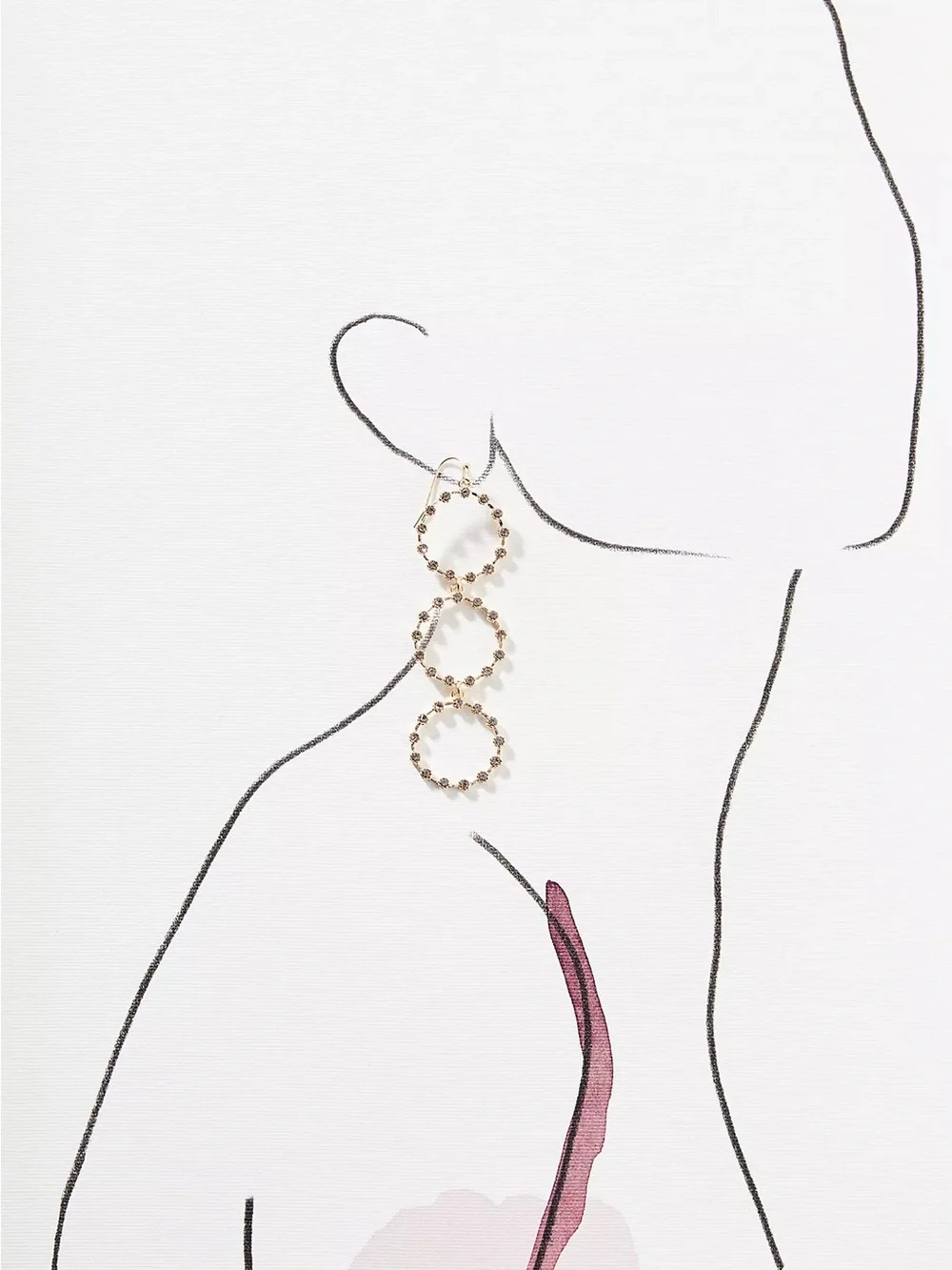 New Anthropologie Circle Marian Drop Earrings - Picture 3 of 8